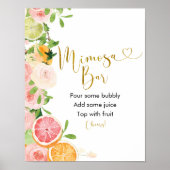 Grapefruit Citrus Brautparty Mimosa Bar Sign Poster (Vorne)