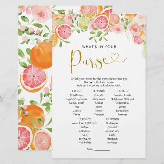 Grapefruit Citrus Brautparty Purgame (Vorne/Hinten)