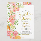 Grapefruit Citrus Fruit Bridal Dusche Einladung (Vorne/Hinten)