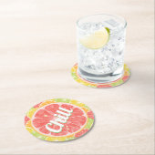 Grapefruit Citrus Slices Chill Runder Pappuntersetzer (Vor Ort)