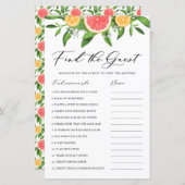 Grapefruit Finde Gast Brautparty Game (Vorne/Hinten)