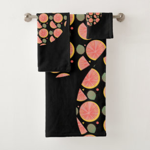 Grapefruit-Garten Grünzeug Frucht Zitrone Orange Badhandtuch Set