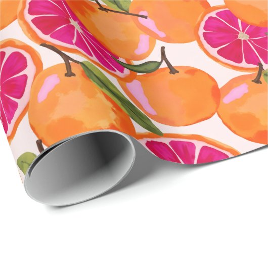 Grapefruit Geschenkpapier (Rolleneckpunkt)