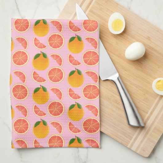 Grapefruit Geschirrtuch (Viertel Falte)