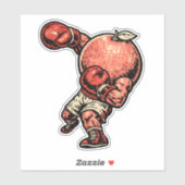 Grapefruit Knockout Puncher — Vintage Retro Boxer Aufkleber (Blatt)
