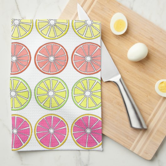 Grapefruit Lemon Limon Orange Citrus Fruchttuch Geschirrtuch (Viertel Falte)