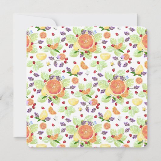 Grapefruit Lemon Orange Citrus Frucht Mix Cocktail Einladung (Rückseite)