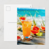 Grapefruit Margarita - Strandgetränk Feiertagspostkarte (Vorne/Hinten)
