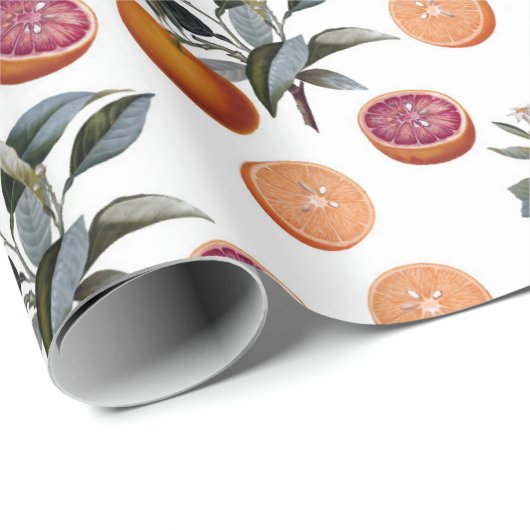 Grapefruit/Orange Geschenkpapier (Rolleneckpunkt)