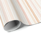 Grapefruit Pink Peach White Stripes Birthday Geschenkpapier (Rolleneckpunkt)