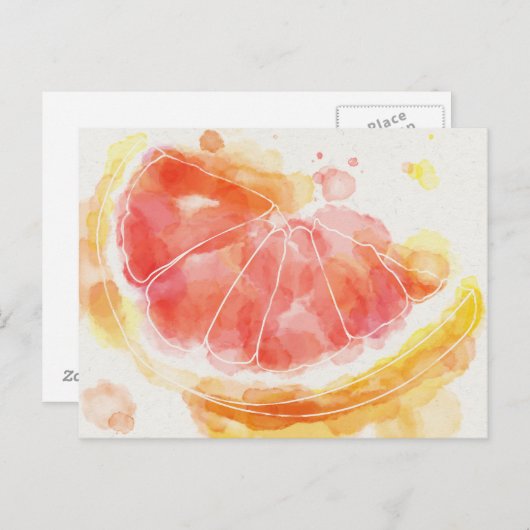 Grapefruit Postkarte (Vorne/Hinten)