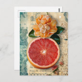 Grapefruit Postkarte (Vorne/Hinten)