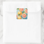Grapefruit Quadratischer Aufkleber (Tasche)