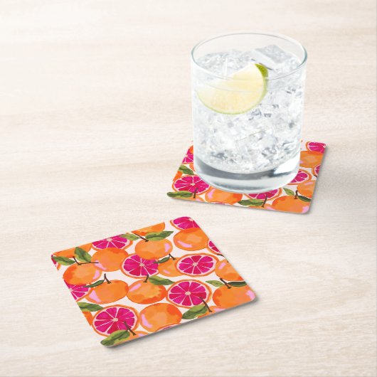 Grapefruit Rechteckiger Pappuntersetzer (Vor Ort)