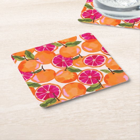 Grapefruit Rechteckiger Pappuntersetzer (angewinkelt)