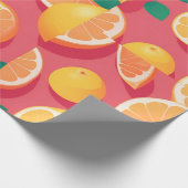 Grapefruit Retro Personalisiertes Muster Geschenkpapier (Ecke)