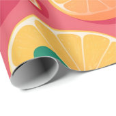 Grapefruit Retro Personalisiertes Muster Geschenkpapier (Rolleneckpunkt)