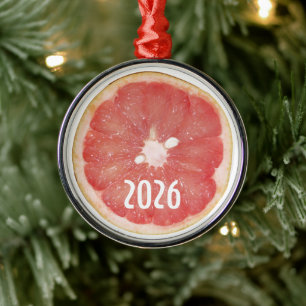 Grapefruit-Scheiben-Weihnachtsbaumschmuck Silbernes Ornament