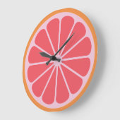 Grapefruit Slice Große Wanduhr (Winkel)