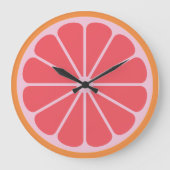 Grapefruit Slice Große Wanduhr (Vorderseite)