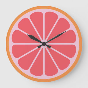 Grapefruit Slice Große Wanduhr