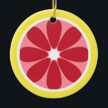 Grapefruit Slice Ornament<br><div class="desc">Ein Ornament mit einer Illustration eines Grapefruitschnitts.</div>
