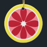 Grapefruit Slice Ornament<br><div class="desc">Ein Ornament mit einer Illustration eines Grapefruitschnitts.</div>