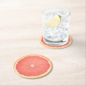 Grapefruit Slice Runder Pappuntersetzer (Vor Ort)
