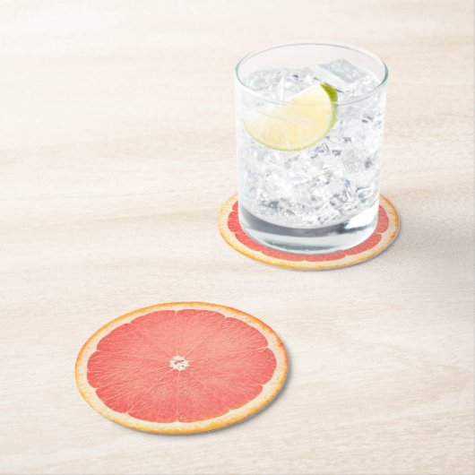 Grapefruit Slice Runder Pappuntersetzer (Vor Ort)