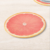 Grapefruit Slice Runder Pappuntersetzer (Angewinkelt)