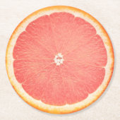 Grapefruit Slice Runder Pappuntersetzer (Vorderseite)