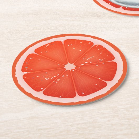 Grapefruit Slice Runder Pappuntersetzer (Angewinkelt)