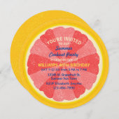 Grapefruit Slice Sommer Party Cookie oder Geburtst Einladung (Vorne/Hinten)