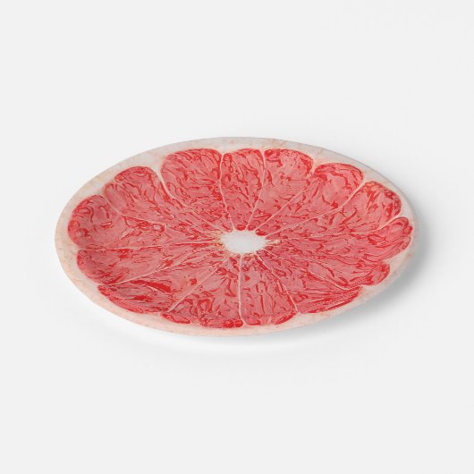 Grapefruit Slice Summer Party Paper Teller (Schrägansicht)