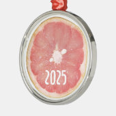 Grapefruit Slice Weihnachtsdekoration Silbernes Ornament (Links)