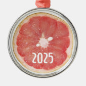 Grapefruit Slice Weihnachtsdekoration Silbernes Ornament (Vorne)