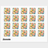 Grapefruit Splash Quadratischer Aufkleber (Blatt)