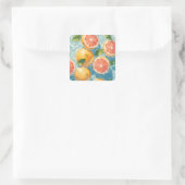 Grapefruit Splash Quadratischer Aufkleber (Tasche)
