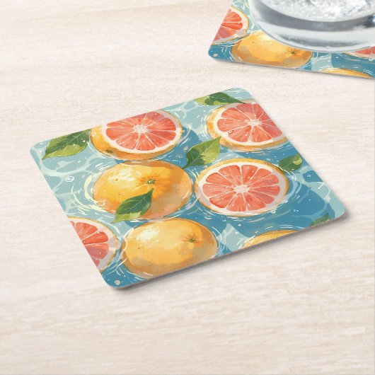 Grapefruit Splash Rechteckiger Pappuntersetzer (angewinkelt)
