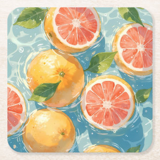 Grapefruit Splash Rechteckiger Pappuntersetzer