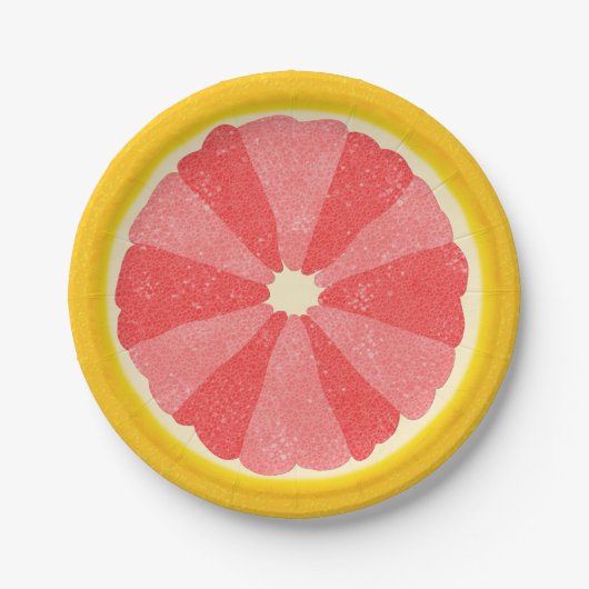 Grapefruit Summer Party Frucht Slice Pappteller (Vorderseite)