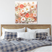Grapefruit und Blume Abstrakt Leinwanddruck (Insitu (Schlafzimmer))