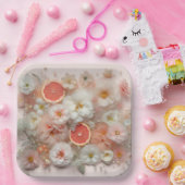 Grapefruit und Blume Abstrakt Pappteller (Party)