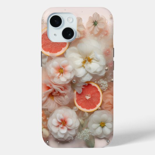 Grapefruit und Blume Case-Mate iPhone Hülle (Rückseite)
