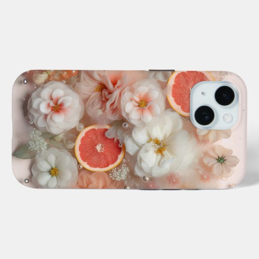 Grapefruit und Blume Case-Mate iPhone Hülle (Rückseite (Horizontal))