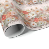 Grapefruit und Blume im Wasser Geschenkpapier (Rolleneckpunkt)