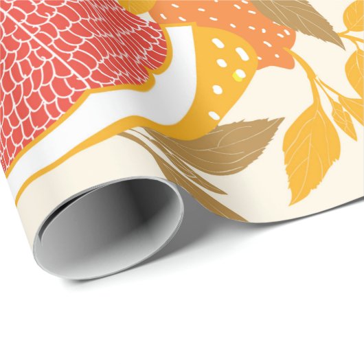 Grapefruit und halbierte Scheiben mit Blätter auf  Geschenkpapier (Rolleneckpunkt)