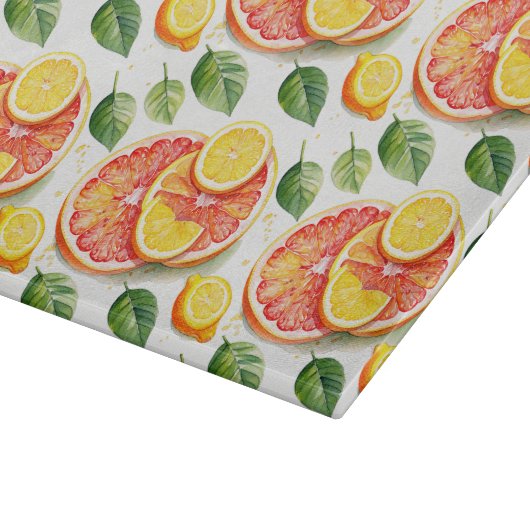 Grapefruit und Lemons Polka Dot Citrus Schneidebrett (Ecke)