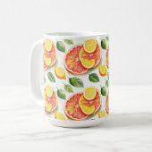 Grapefruit und Lemons Summer Vibes Kaffeetasse (Vorderseite Links)