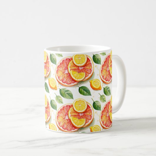 Grapefruit und Lemons Summer Vibes Kaffeetasse (VorderseiteRechts)